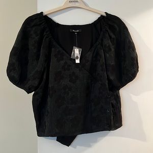 Madewell black floral top, Brand New!